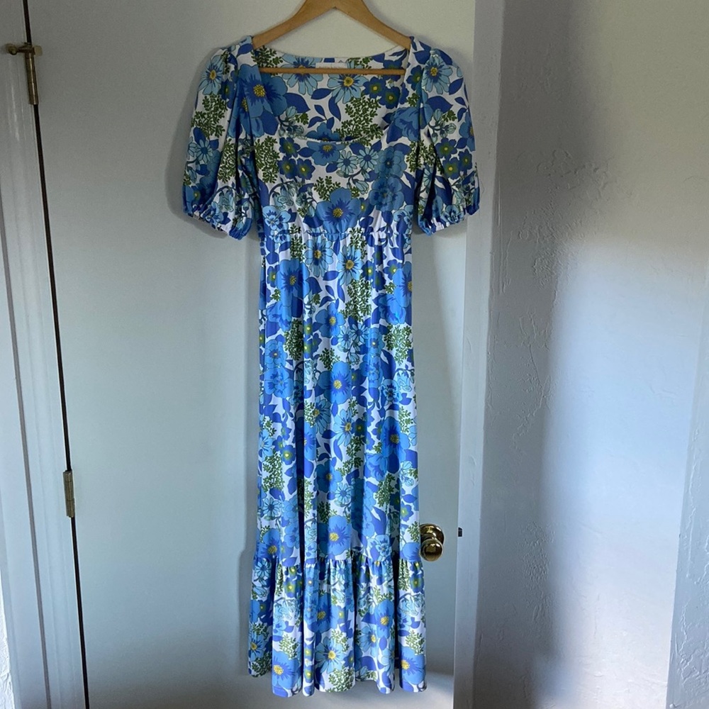 Smith & Quinn Puff Sleeve Floral Print Dress (M)